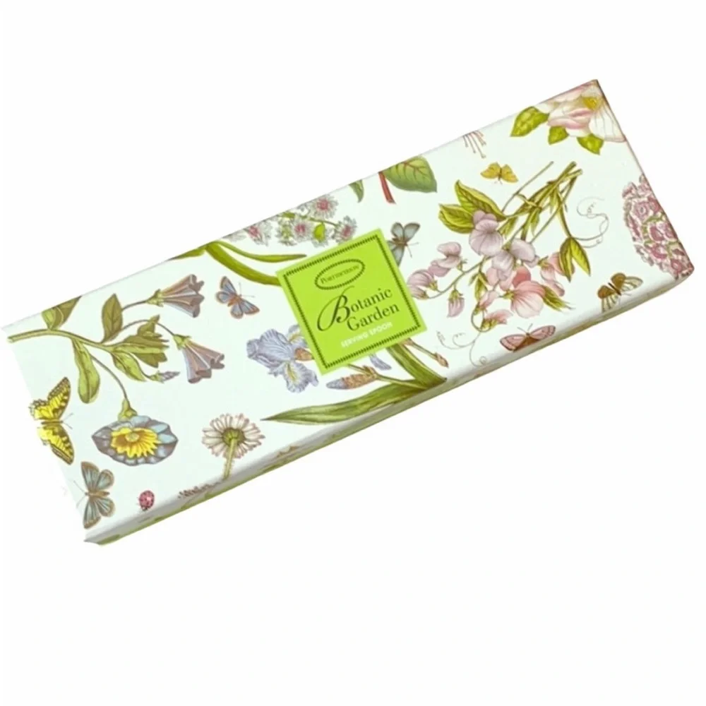 NIB Portmeirion Stainless Steel Serving Spoon Porcelain Handle Botanic Garden
